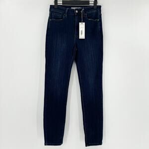 NWT Justusa Women's Blue Dark Wash High Rise Skinny Denim Jeans Size 28